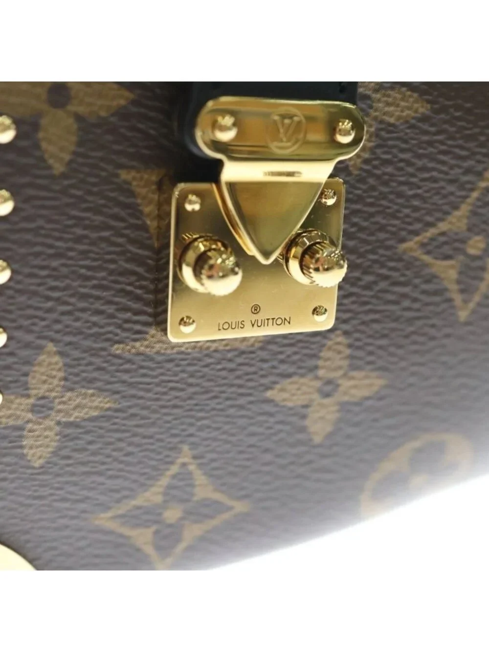 Louis Vuitton Monogram Slim Trunk 2-Way Shoulder Bag Chain Brown Leather Gold